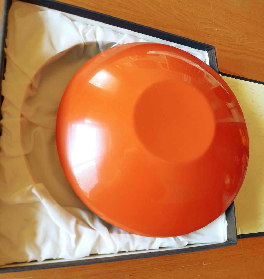 輪島塗　朱菓子器　五島屋　布着本堅地　美品