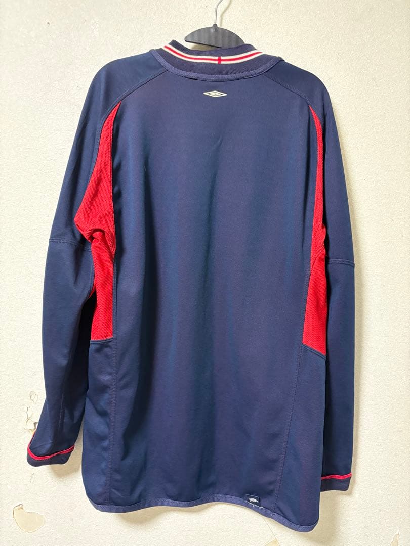 イングランド代表 ユニフォーム アウェイ UMBRO 赤/ネイビー 長袖 L相当