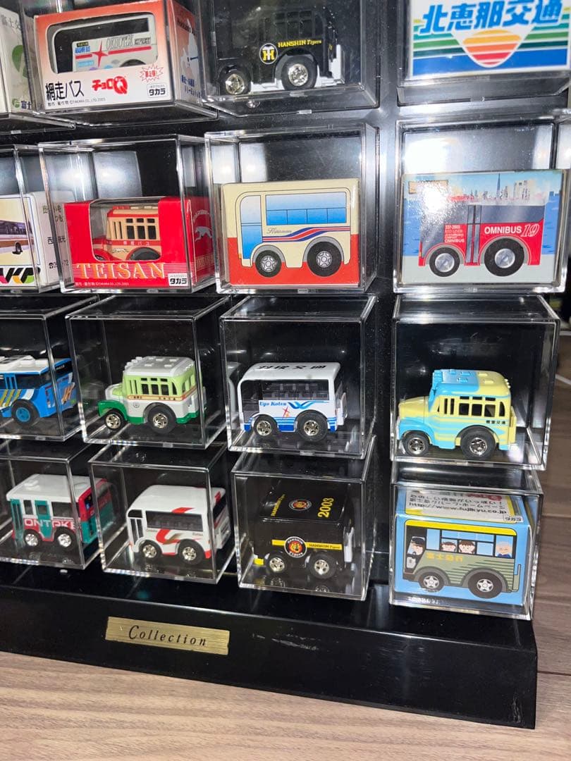 バスミニカーセット20台 チョロQ 希少品多数　コレクションケースつき