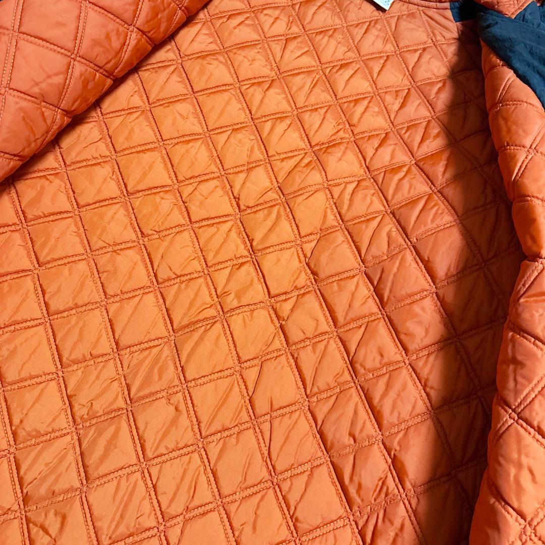 90s NIKE ベンチコート ロング 黒 青 スオッシュ L 中綿 古着