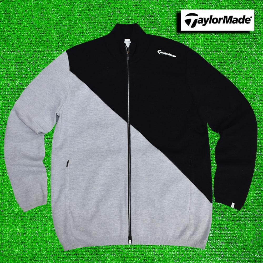テーラーメイド ゴルフ ジップセーター【ブラック/ライトグレー/O】美品！