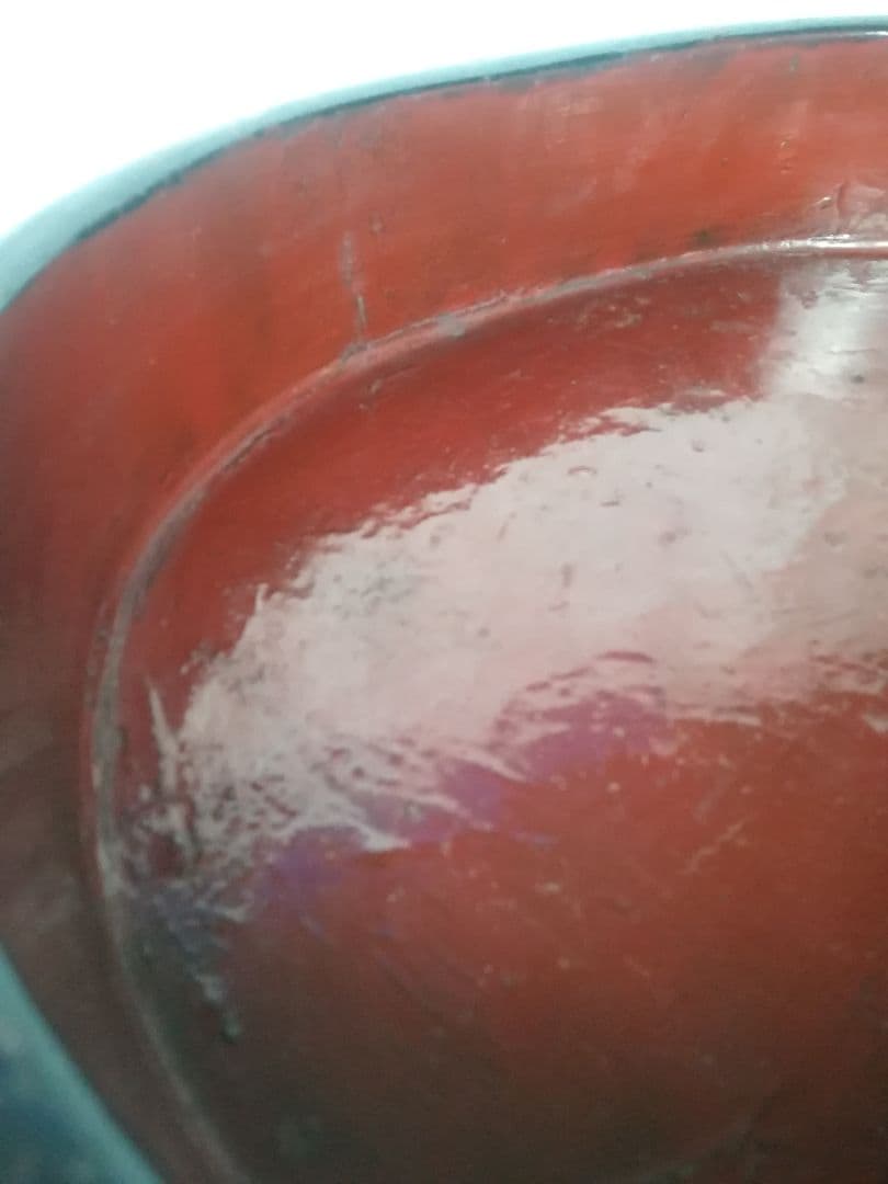 時代　漆塗　平桶　桶盆　盆