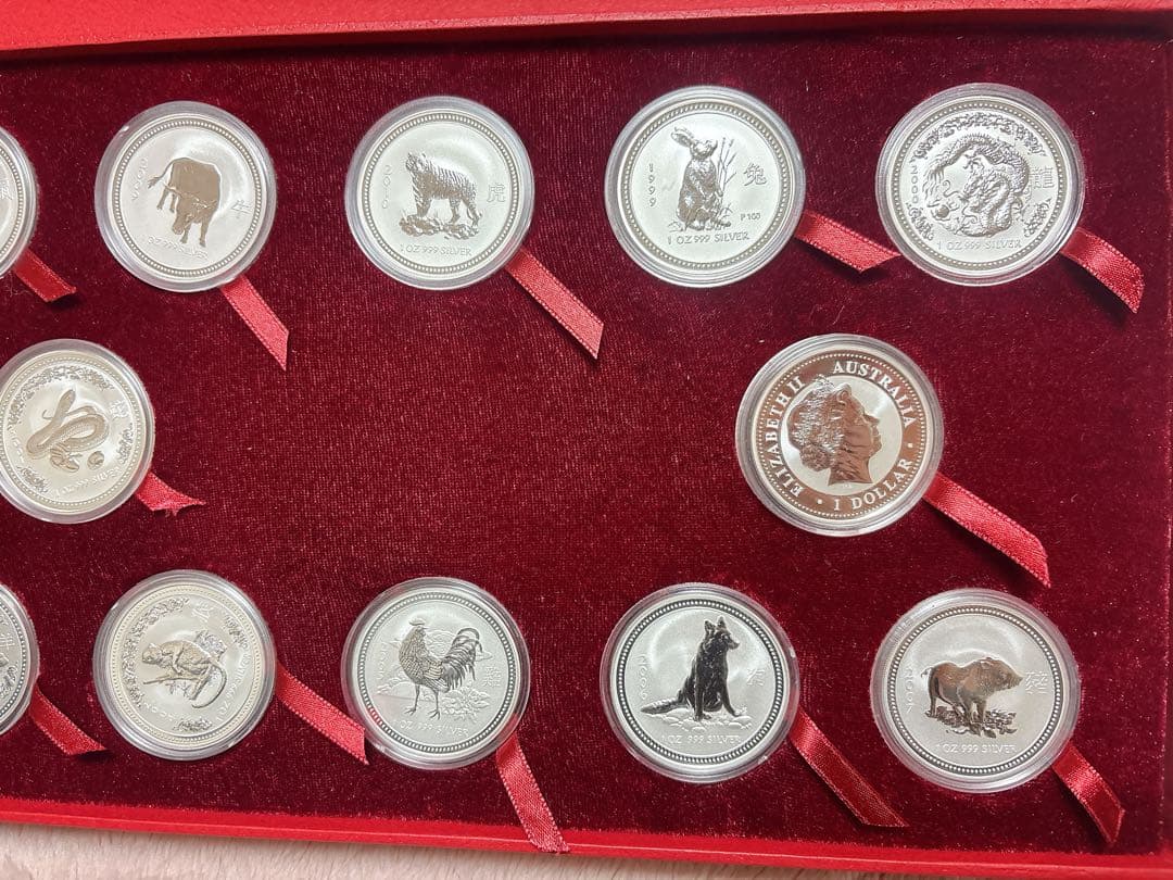 オーストラリア干支シリーズ 1999-2010年銀貨1オンス x 12枚セット