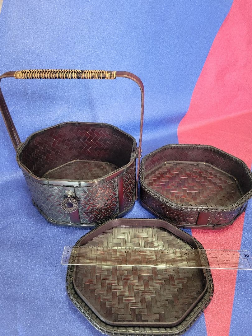 八角提藍(はっかくていらん)茶道具　竹工芸　竹細工