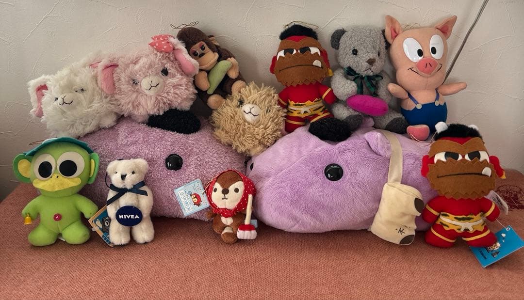 レトロ　サンエックス　きれいずきん生活　ぬいぐるみホルダー　カピバラさん　かっぱ