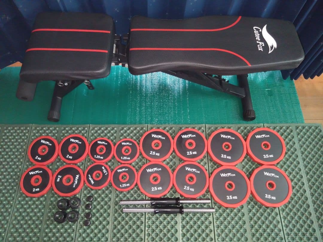 角度可変式トレーニングベンチ&ダンベル20kg×2セット