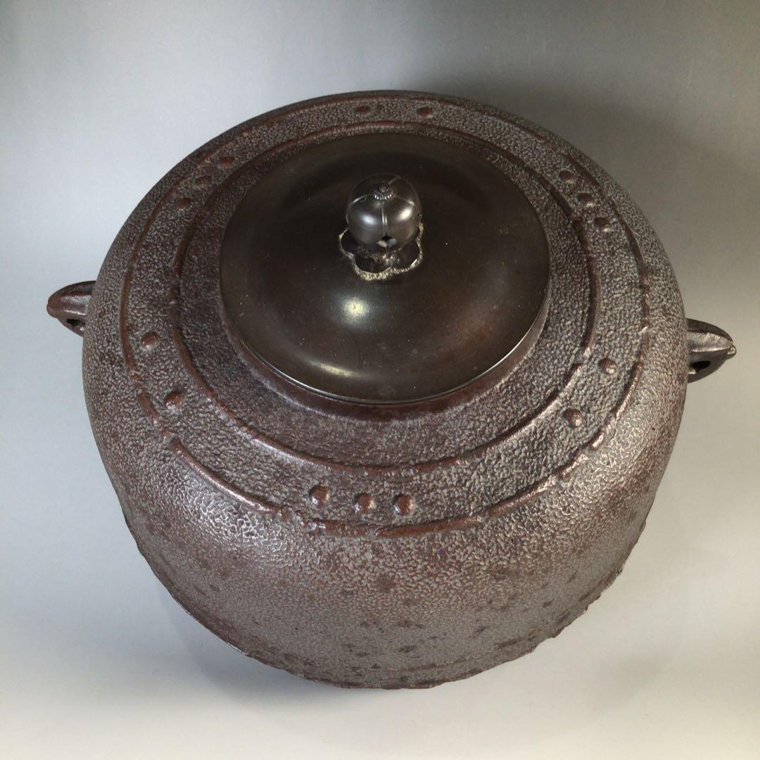 Ｍ７４７　茶釜　『人間国宝　高橋敬典造』『万代屋釜』　共箱　茶道具