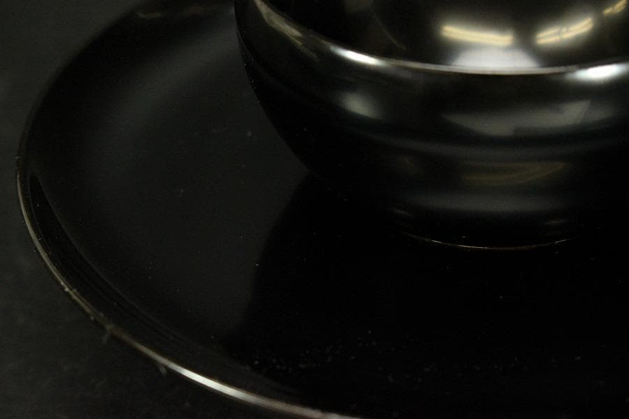 茶道具 油滴天目茶碗 天目台 時代(ZE548)