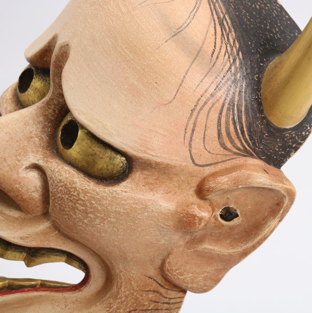 能面 般若 鬼女 彩色木彫　AC1017