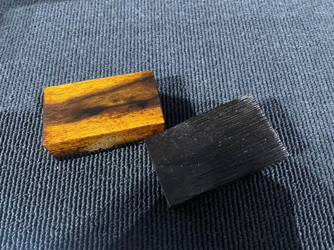 黒柿　竹林蒔絵　割香合　勝彦作