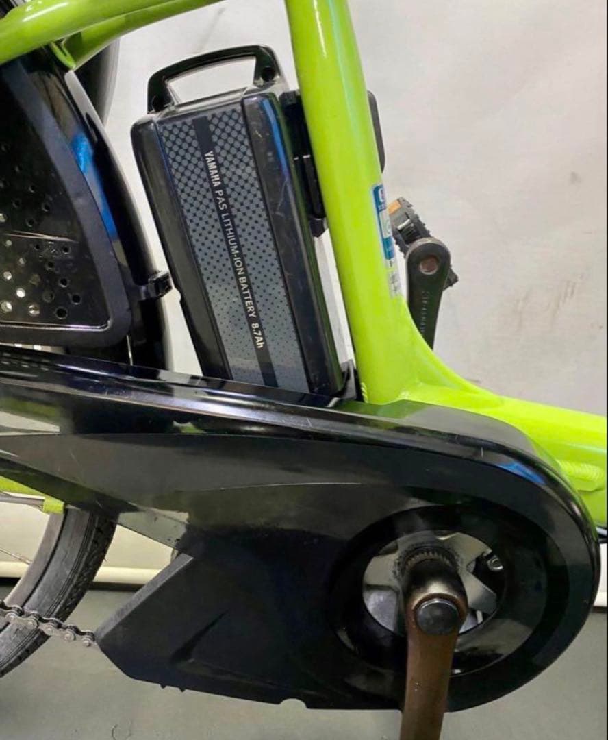 1年保証 ヤマハ　パスキッス　20インチ　子供乗せ　黄緑色　電動アシスト自転車