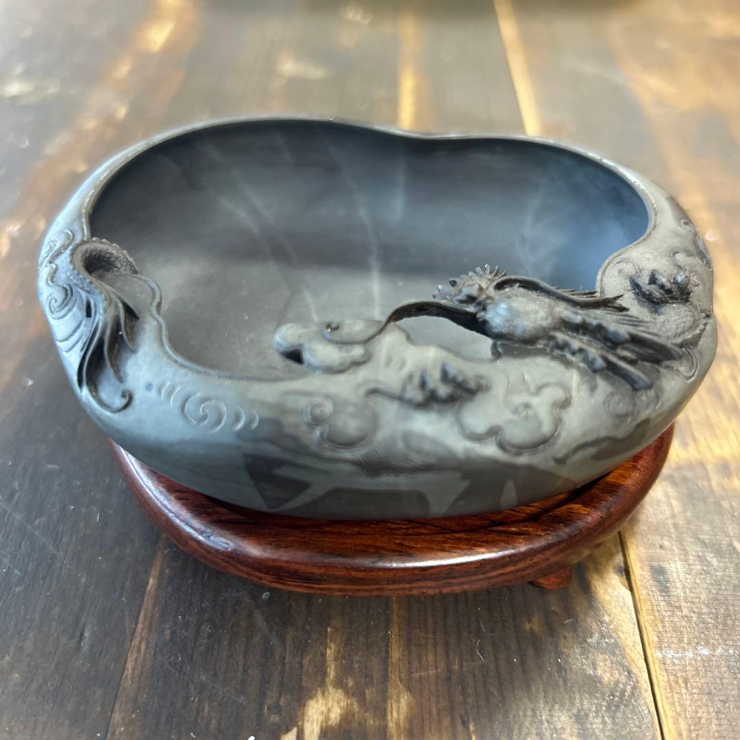 7*7様 書道 硯 老坑水盂雲龍型　美術品　芸術品　骨董品　工芸品　最高級　逸品