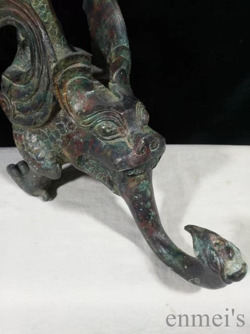 中国古美術【鳳鳥尾尊】青銅器 吉祥鳥 銅器 置物 骨董 酒具 純銅製 鳥形工芸品