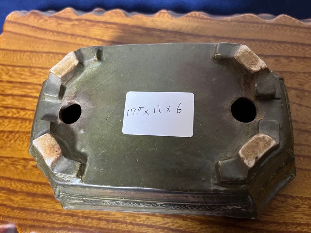 93 盆栽　盆栽鉢　植木鉢　中国鉢　南京蕎麦袖隅入　長方鉢