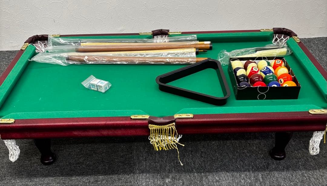 木製 コンパクトビリヤード テーブルセット 約92×50×20cm
