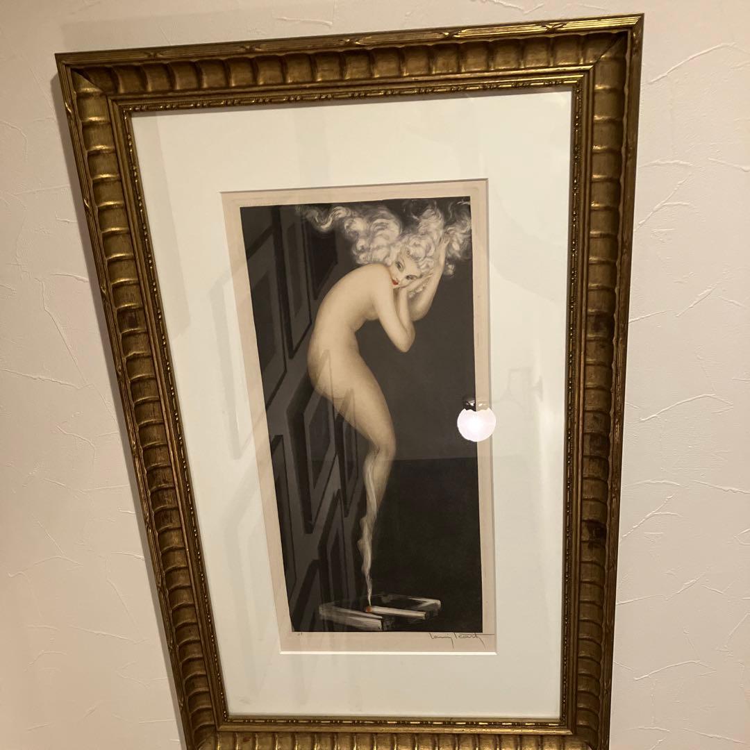 ルイ・イカール　タバコの幻想　エッチング（銅版画）手彩色