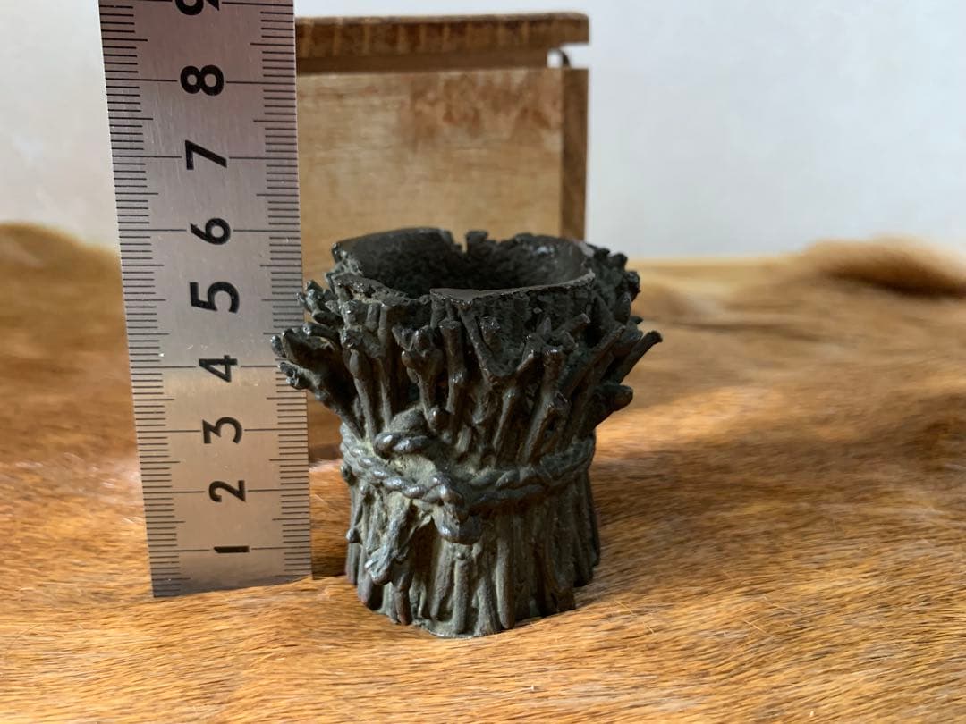 古銅 蓋置 茶道具 共箱