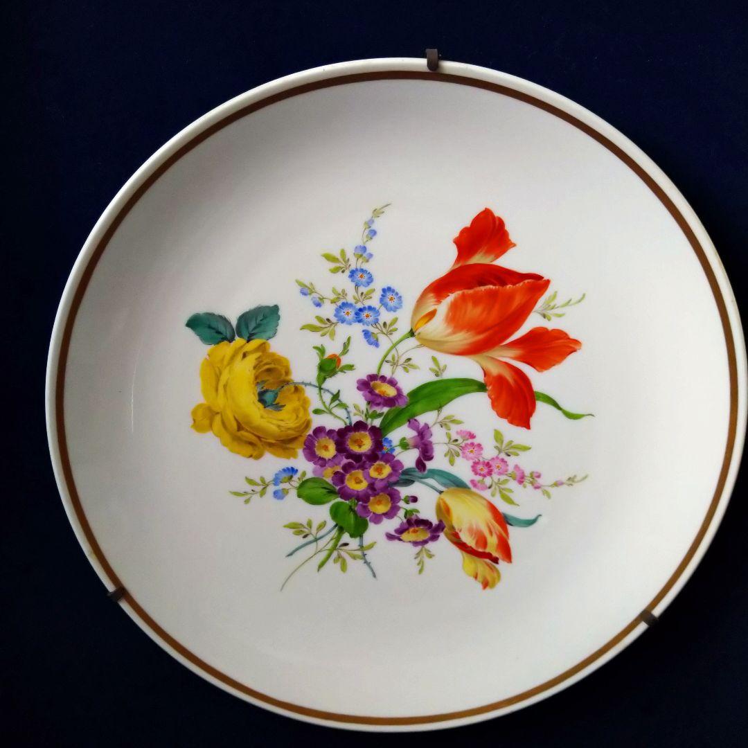 ✤マイセン(Meissen)額装花文絵皿✤