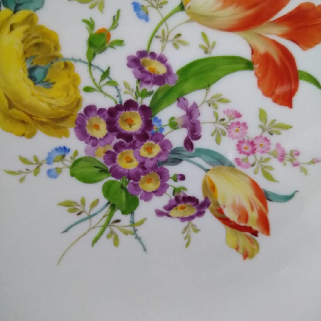 ✤マイセン(Meissen)額装花文絵皿✤