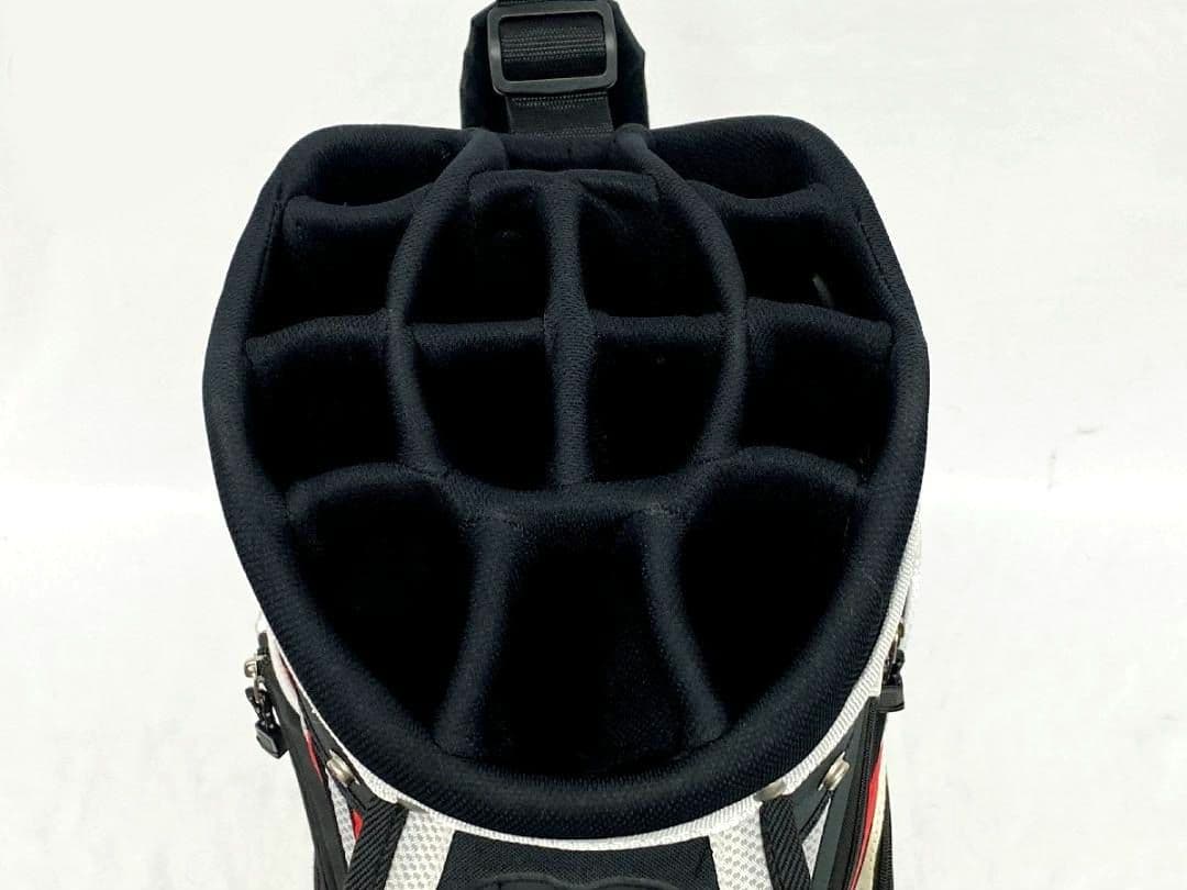 未使用品MDGOLF ゴルフ キャディバッグ ゴルフバッグ ブラックレッド系