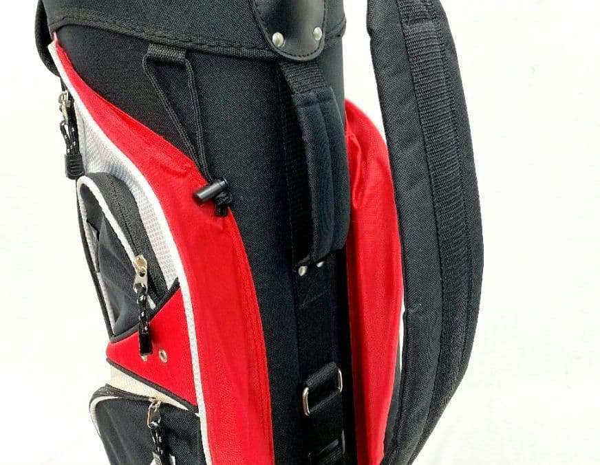 未使用品MDGOLF ゴルフ キャディバッグ ゴルフバッグ ブラックレッド系