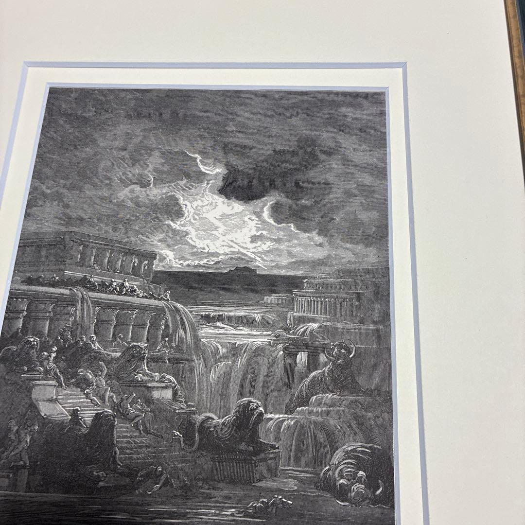 アンティークオリジナル木口木版　グスタフ・ドレ　挿画　ジョン・ミルトン　失楽園