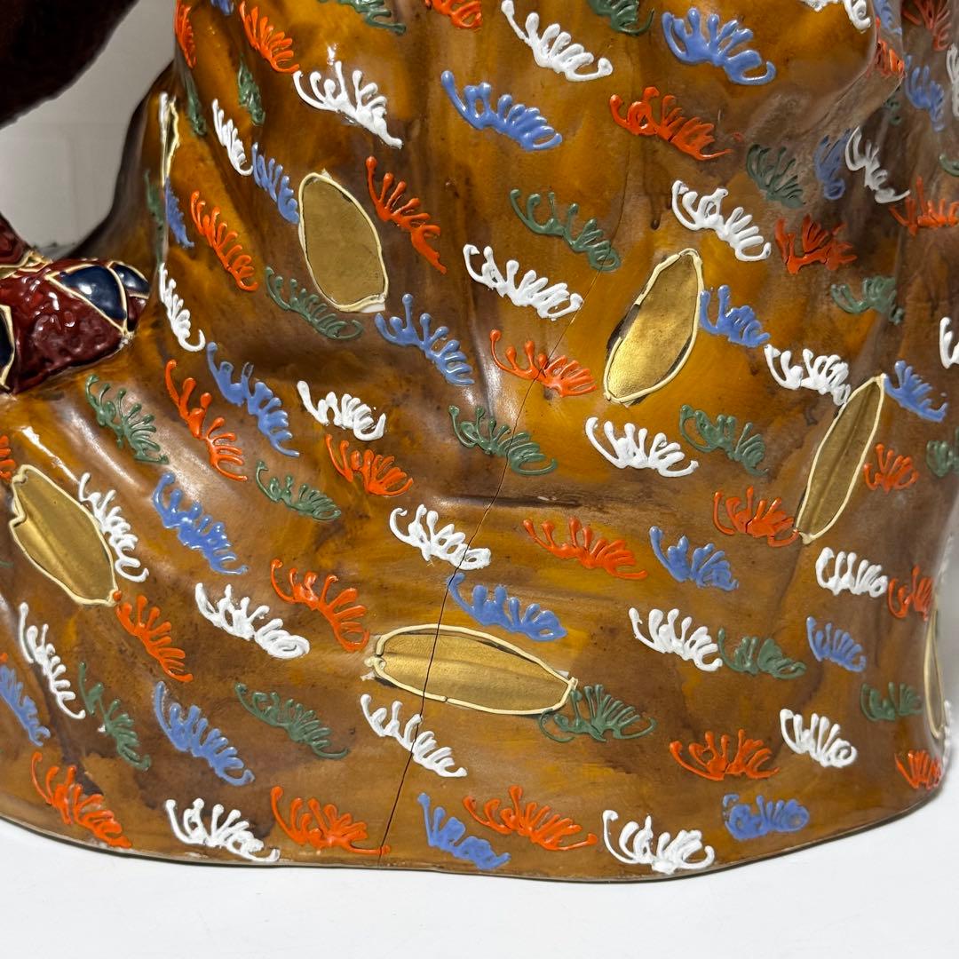 【特大サイズ】九谷焼 唐獅子 宝獅子 高さ約60cm 大型 特大 開運置物