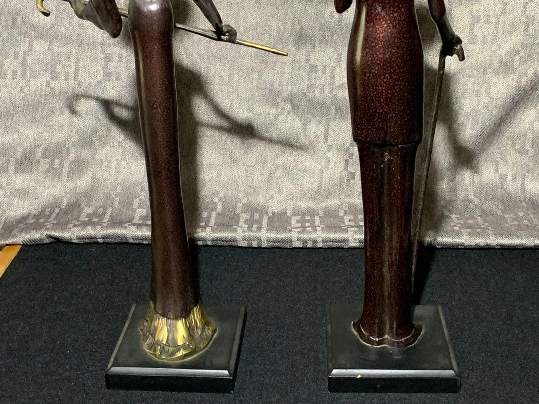 人形　ブロンズ像　置物　インテリア　工芸品　美術品　ペア