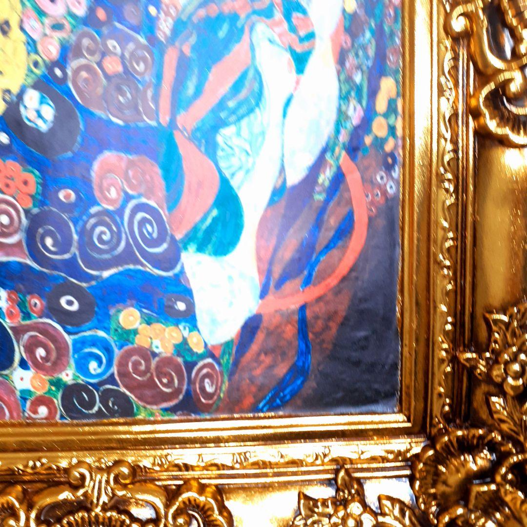 グスタフクリムト作画　TheMaiden　良質キャンバス　豪華　金箔額絵