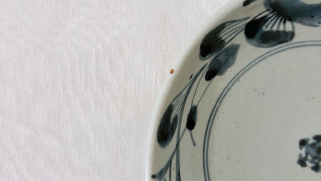 【古伊万里】くらわんか　花文　二枚組　染付