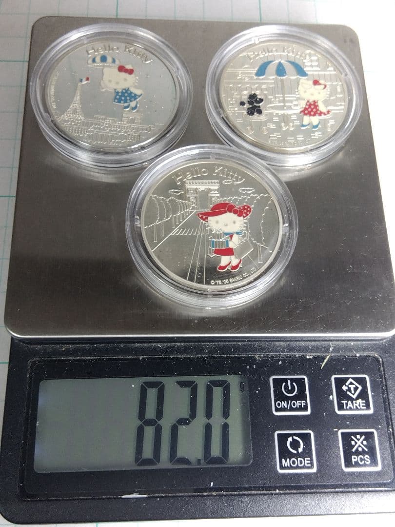 【純銀90%】フランス2005年、パリの夢、キティ 記念 銀貨 3枚セット