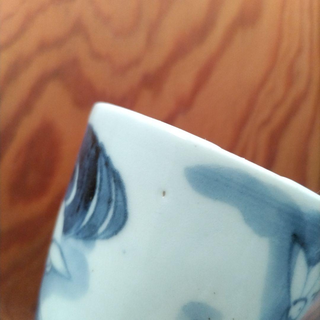 兎図 そば猪口 江戸期 波兎 古伊万里 染付