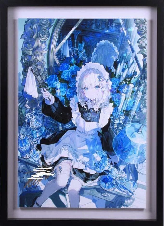 藤ちょこ 直筆サイン メイドと青透館 ジークレー 複製原画 絵師 にじさんじ