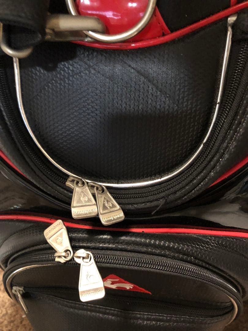 【送料込み】希少レア　ルコックスポルティフ　キャディバック　黒X赤　ゴルフバッグ