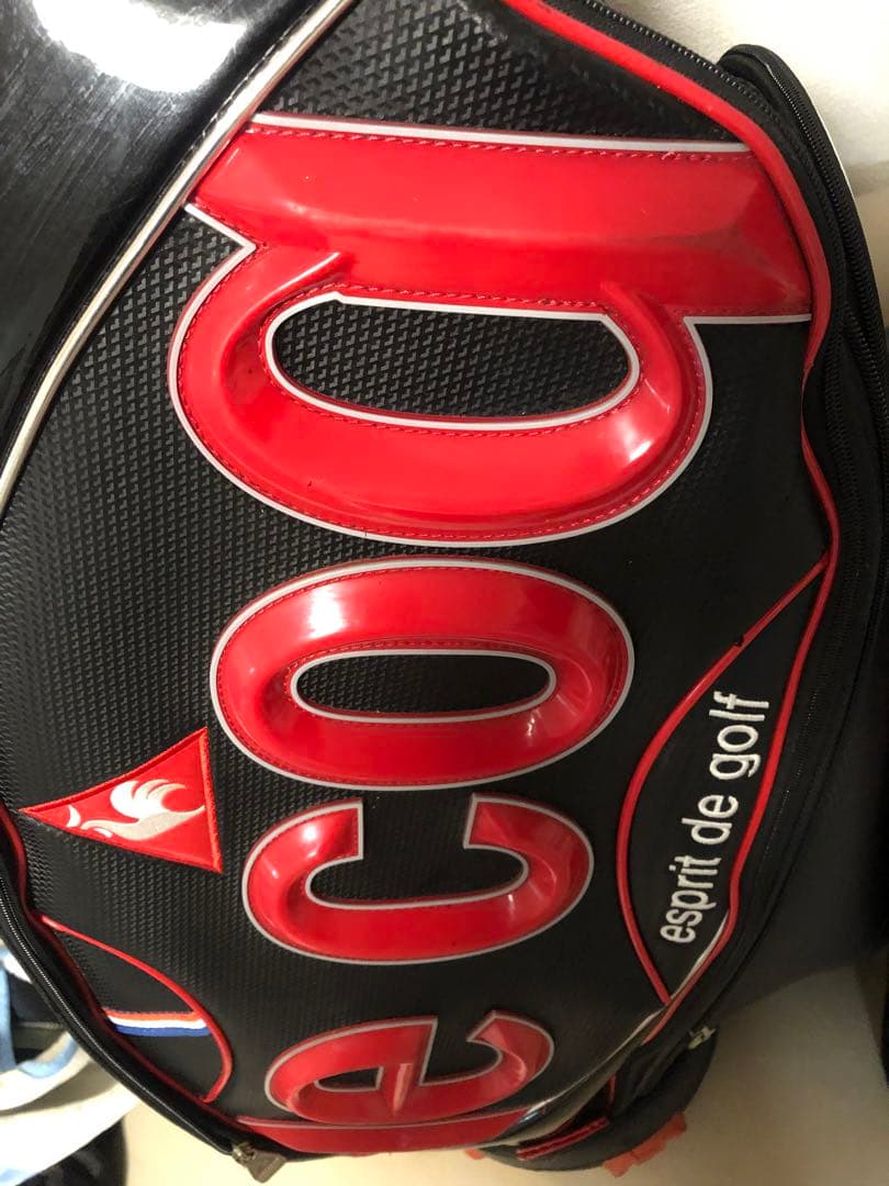 【送料込み】希少レア　ルコックスポルティフ　キャディバック　黒X赤　ゴルフバッグ