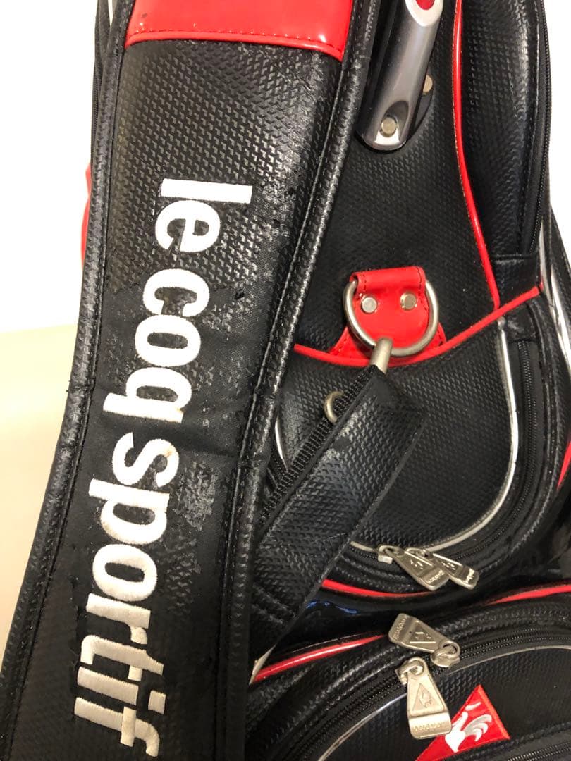 【送料込み】希少レア　ルコックスポルティフ　キャディバック　黒X赤　ゴルフバッグ