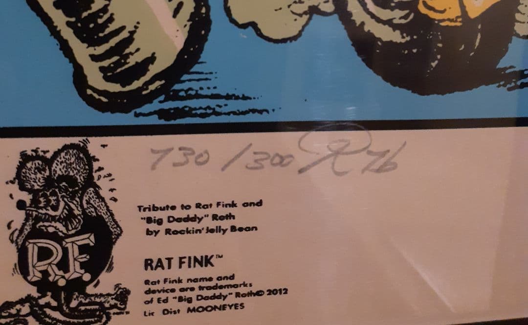 ロッキンジェリービーン RAT FINK シルクスクリーン ポスター ②
