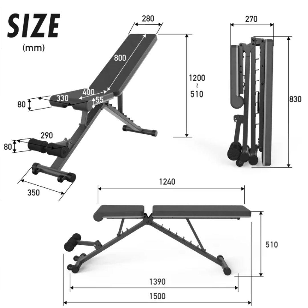 可変式ダンベル 折り畳み式ベンチ セット40kg×2個 総重量80kg