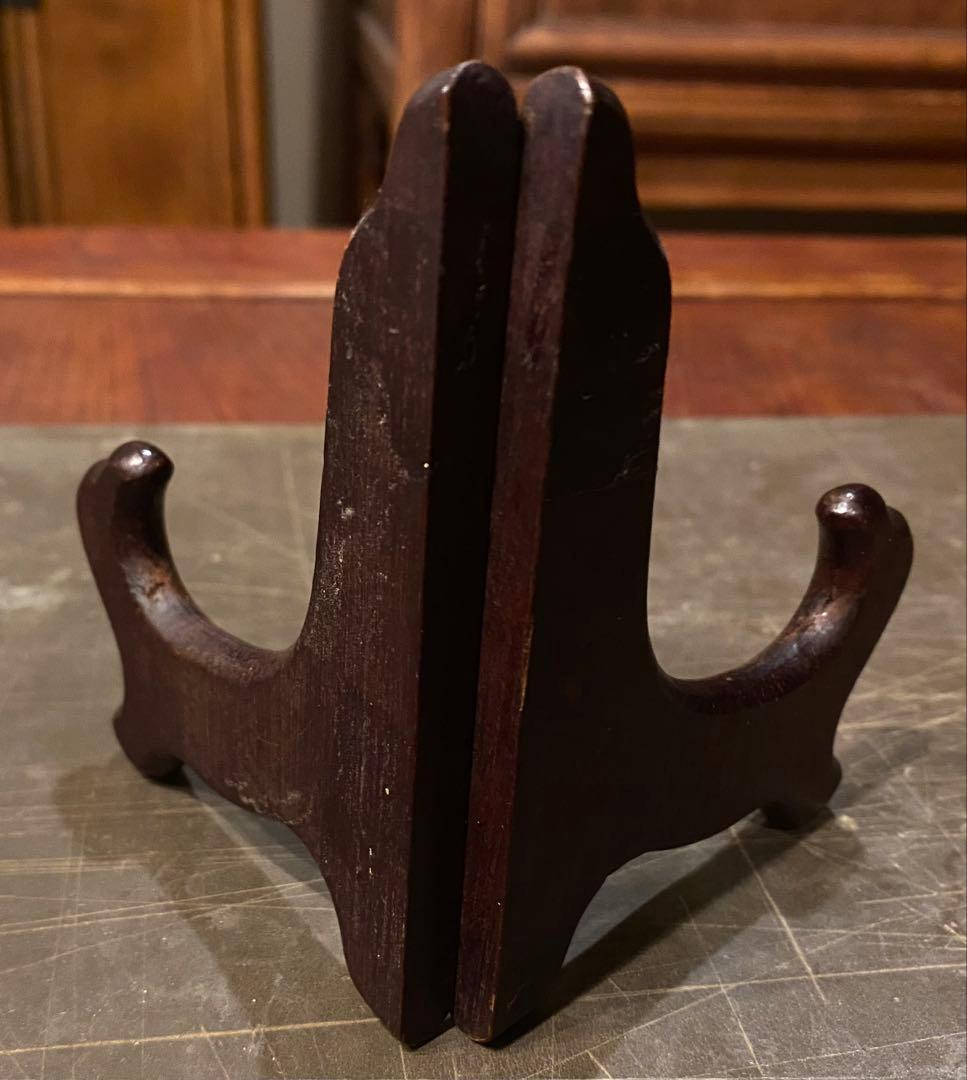 景徳鎮窯　染付絵皿　鑑賞台付 ・沈船品　ヴィンテージ　レア ・台湾茶器