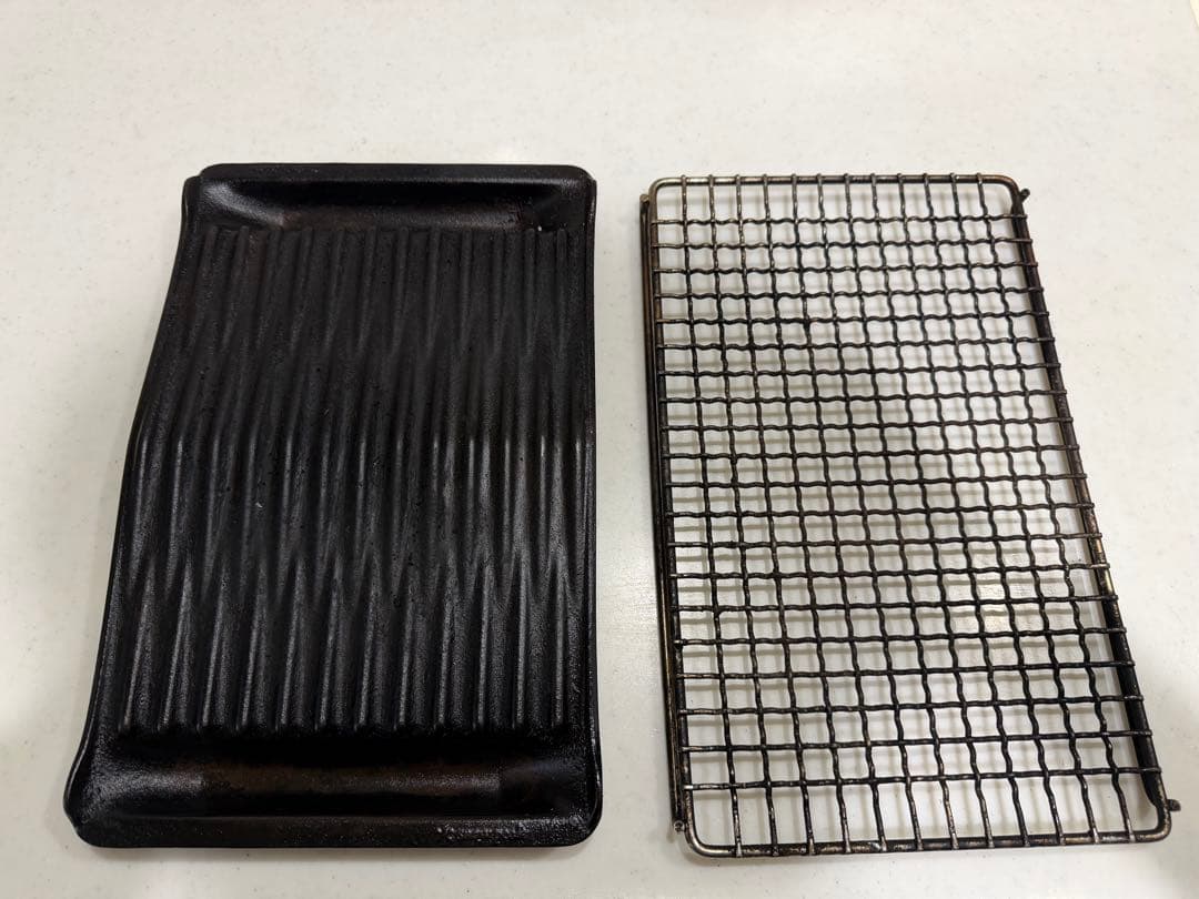 【廃盤】鋳鉄グリドルハーフ 焼アミステンレスハーフ お値引きしました！