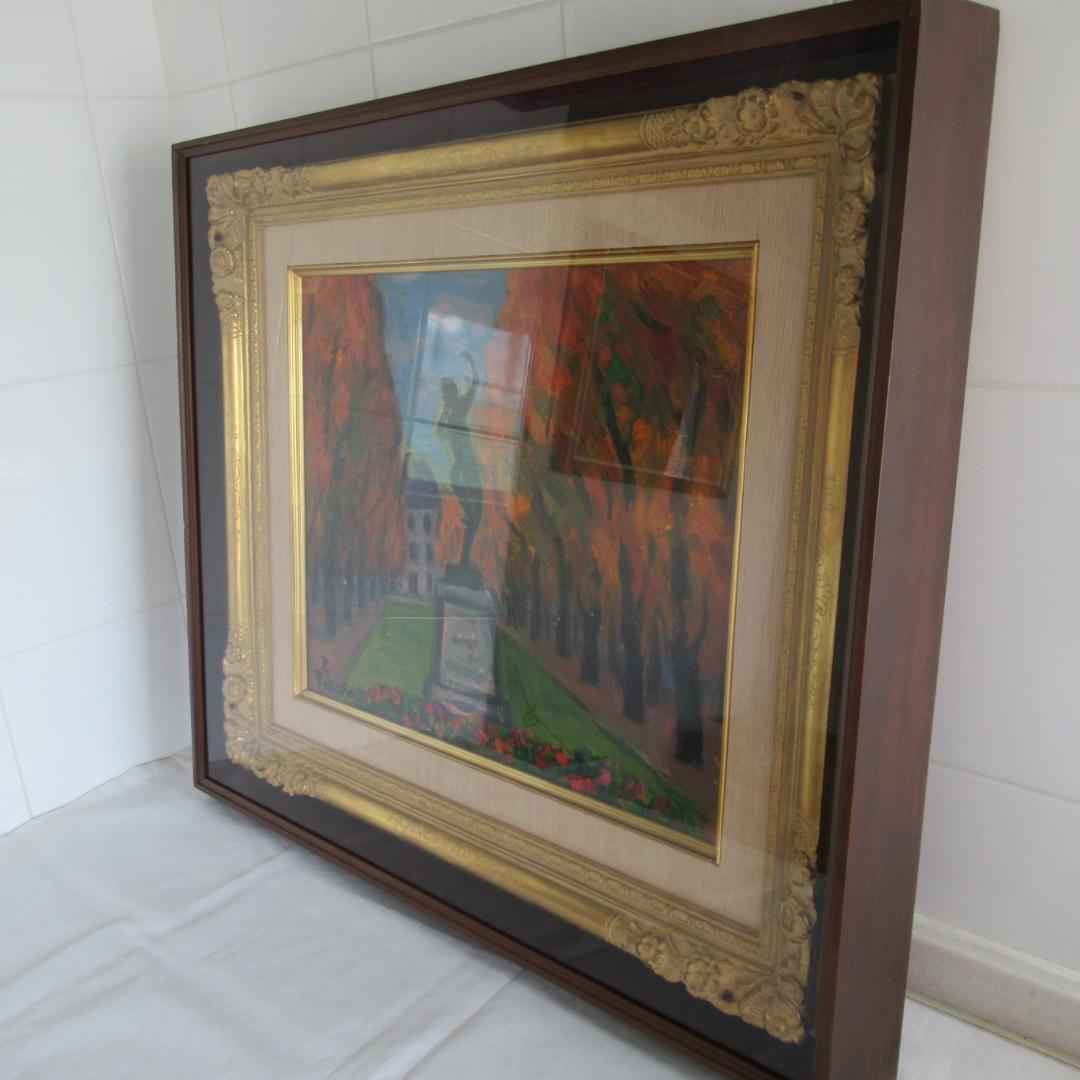 真作　田中忠雄「ルクセンブルグ秋色」F8号　神戸　北海道　宗教画 送料込