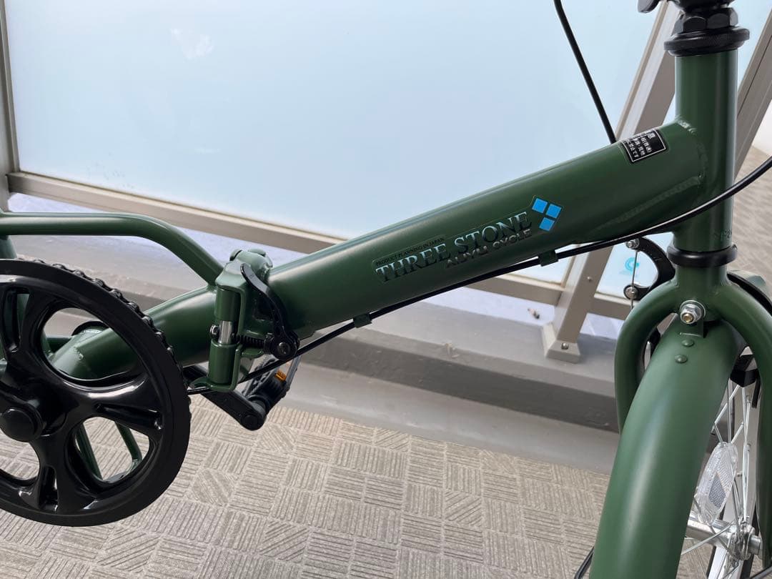 アイジュAIJUグリーンEB16折りたたみ自転車 グリーン バスケット付き