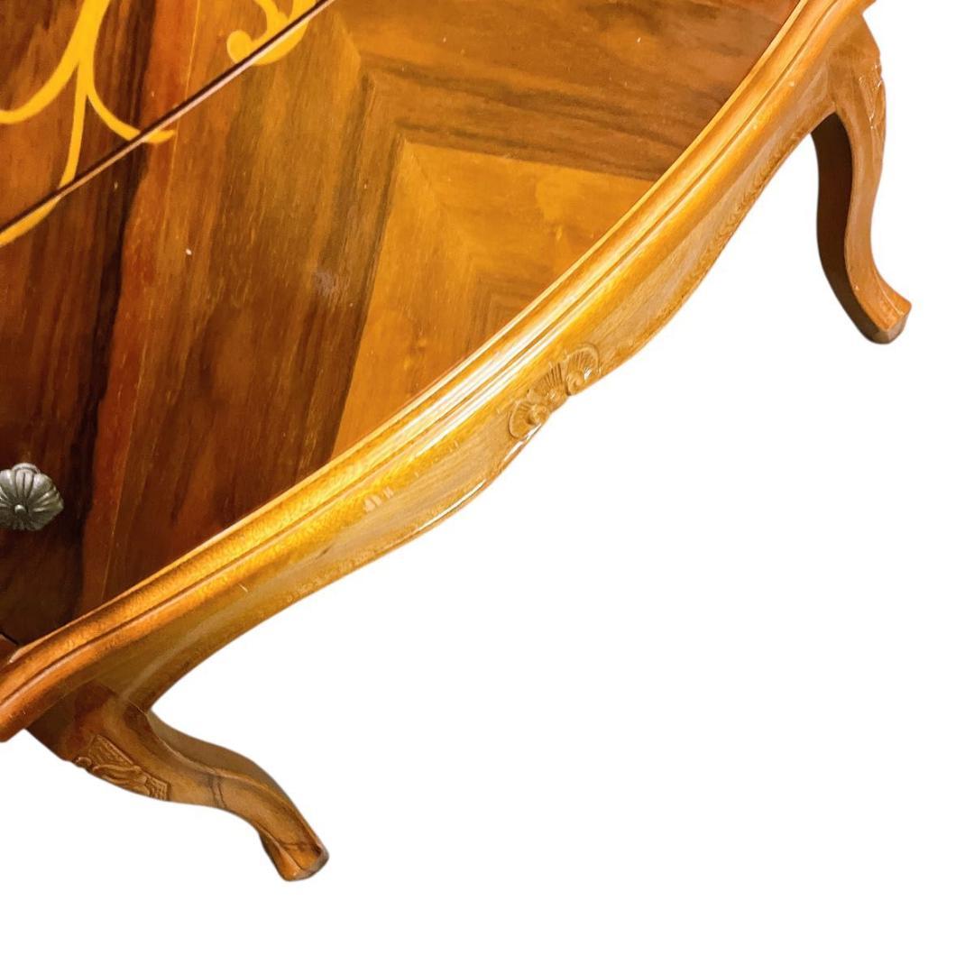 【★希少★】おしゃれ　イタリア製　象嵌　5段　チェスト　猫脚　アンティーク　家具