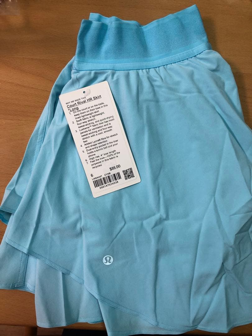 新品 Lululemon ルルレモン テニススカート スコート サイズ6