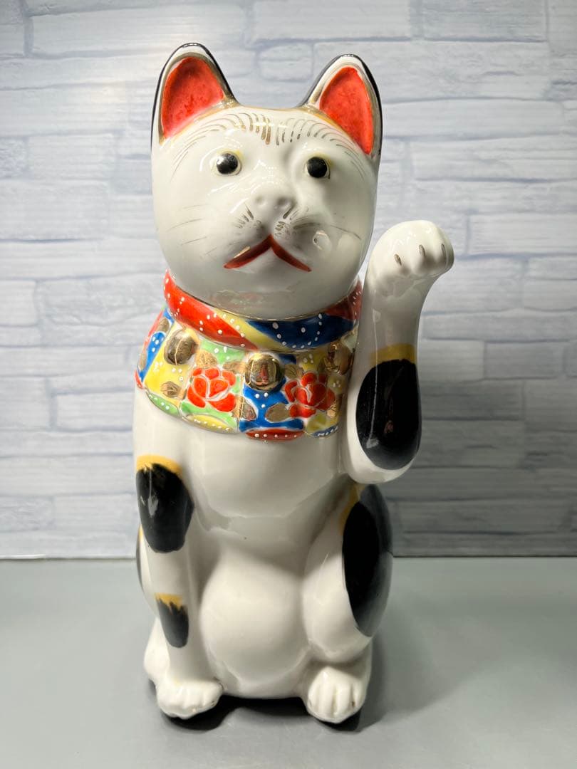 時代　瀬戸　大きな招き猫　高さ29cm