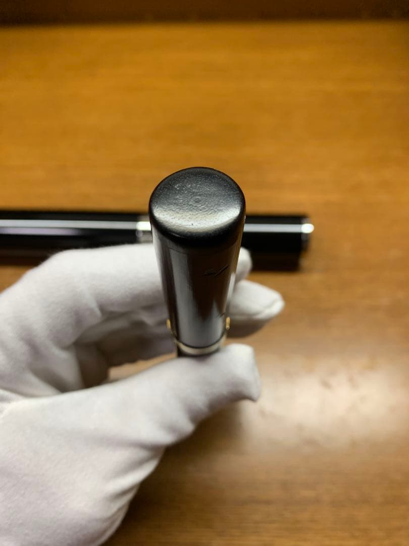 【筆記確認】セーラー 万年筆 長原宣義作 長刀研ぎ 竹万年筆 純金プレート付き