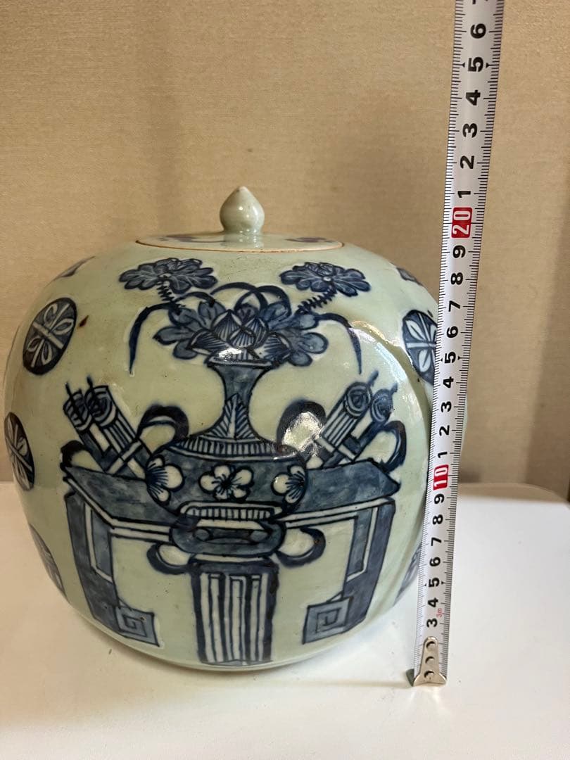 中国美術　蓋物　飾壺　花瓶　清　新渡　煎茶飾