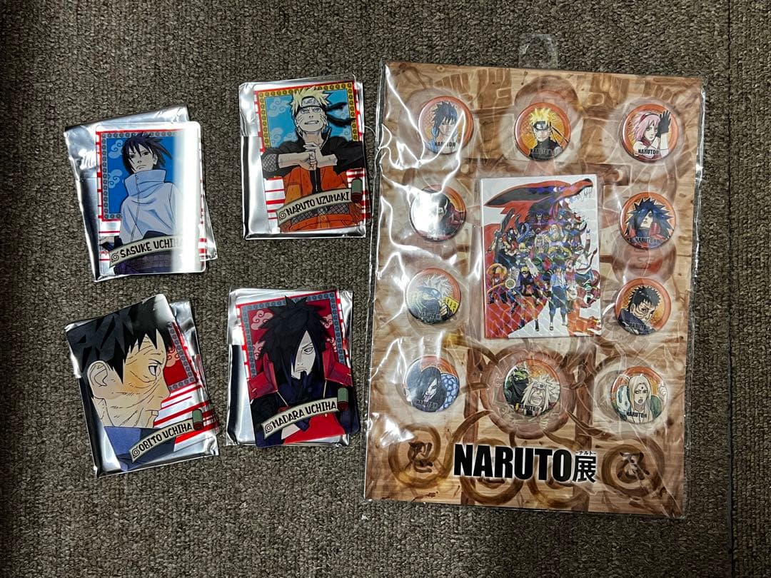 ナルト NARUTO展 ステータスカード 缶バッジセット