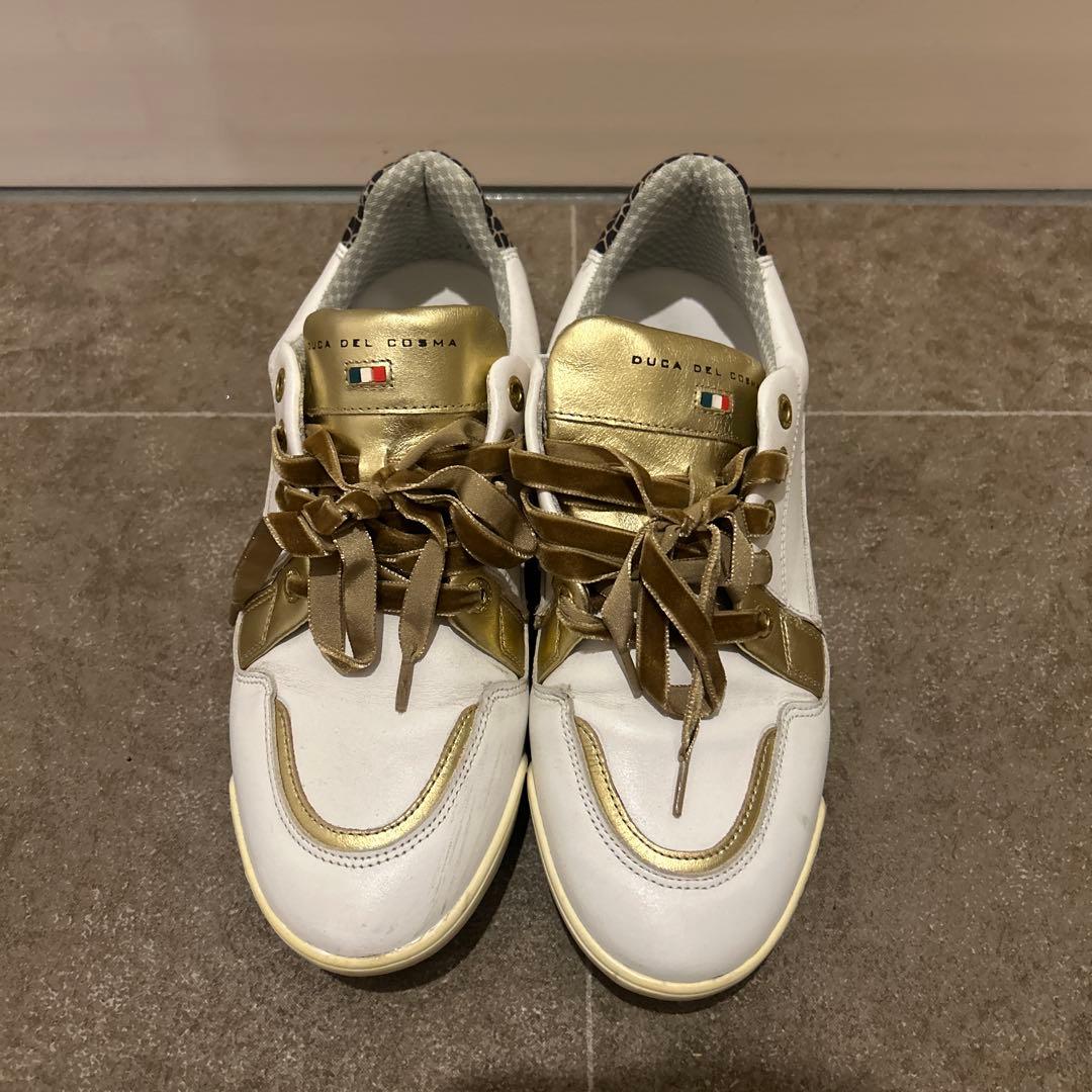 DUCA DEL COSMA ホワイト ゴールド スニーカー
