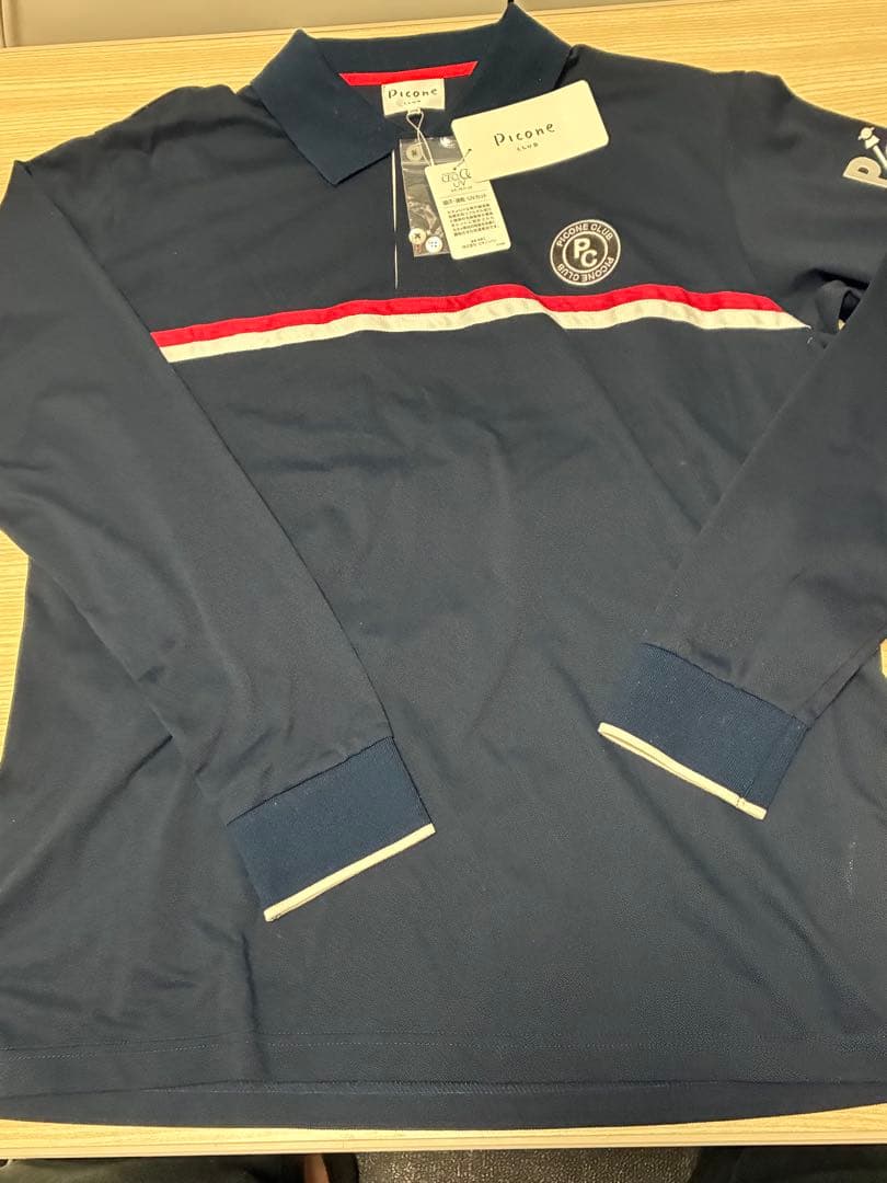 Picone ネイビー 長袖ポロシャツ 50